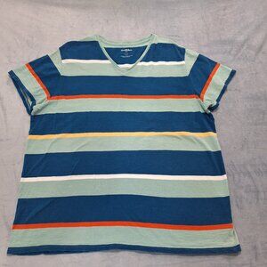 Goodfellow &co Mens Xl  Blue Green V neck Short Sleeve Tee Shirt